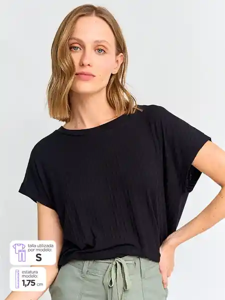 Aziz Polera Manga Corta Erick Ess Negro L S25