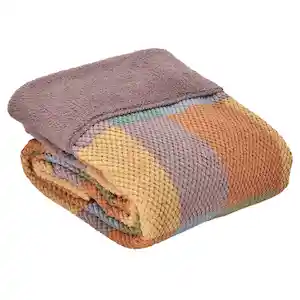 Cubrecama Corderito Con Estampado 2 Plazas Terracota