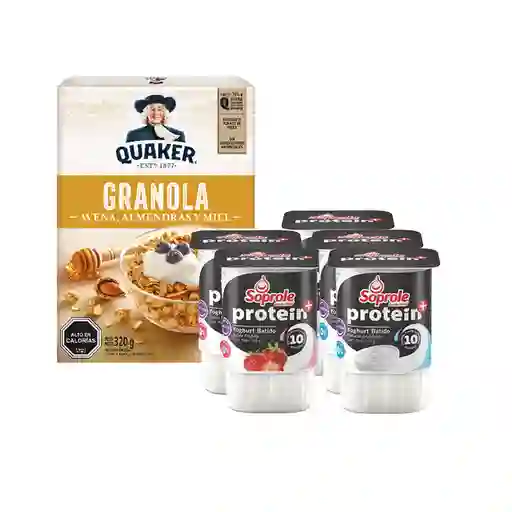 Combo Quaker Granola de Avena Almendras y Miel Soprole Yoghurt P