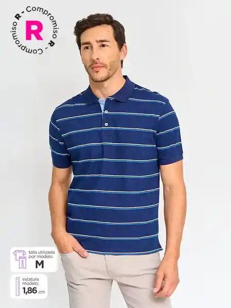 Kenneth Stevens Polera Manga Corta M2 Erito Azul Marino XXL SS25