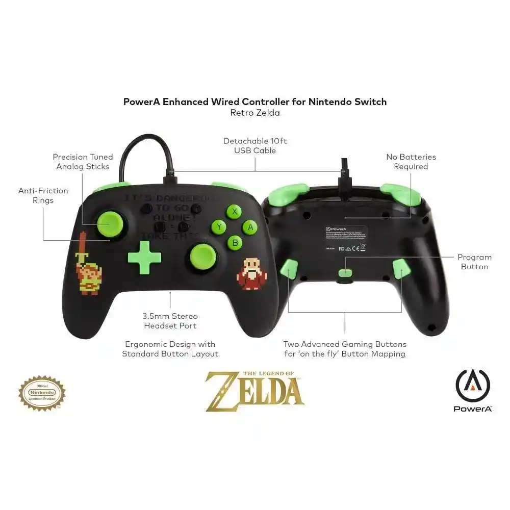 Nintendo Control Switch Wired Pokémon Retro Zelda Powera