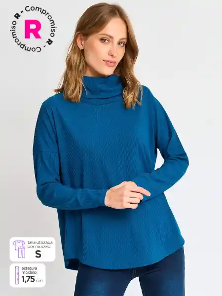 Aziz Polera Manga Larga Acama Cor Petróleo L S25