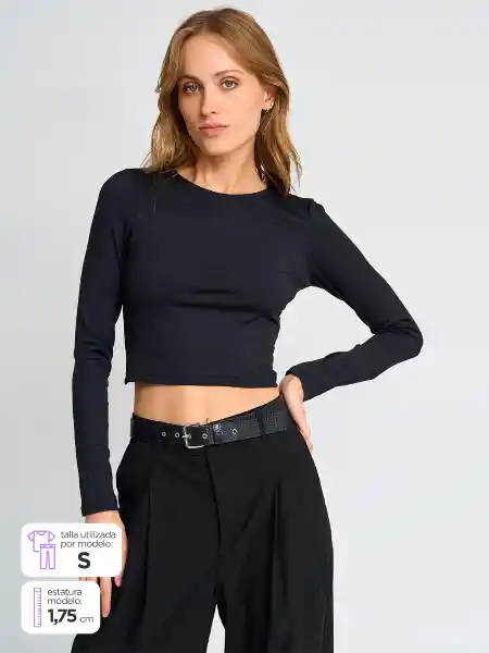 Index Polera Manga Larga Alupecor Negro L S25