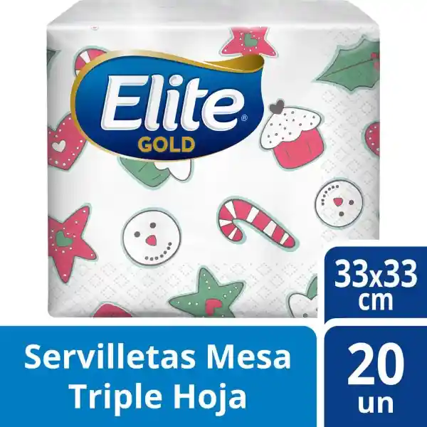 Servilleta Elite Gold Navidad Pq 20