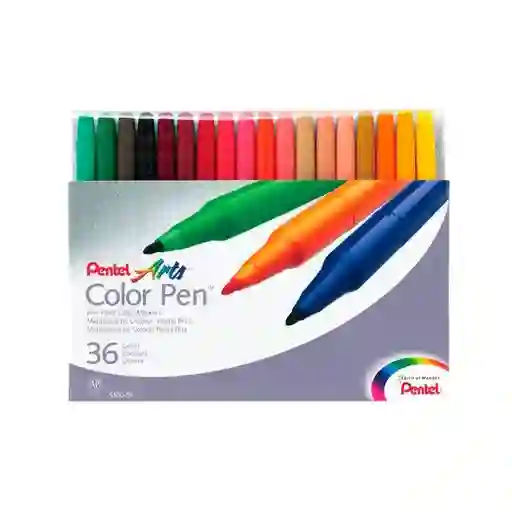 Estuche Marcadores 36 Colores Pentel