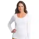 Polera Modelante Escote Redondo Blanco Caffarena