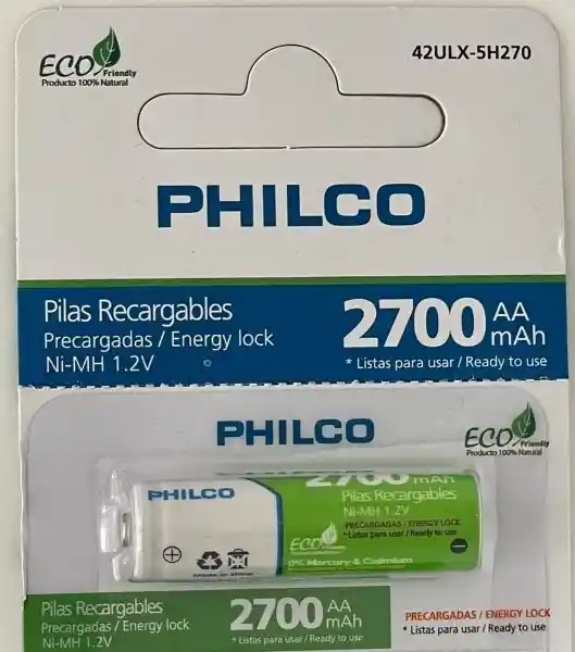 Philco Pila Alcalina Recargable AA