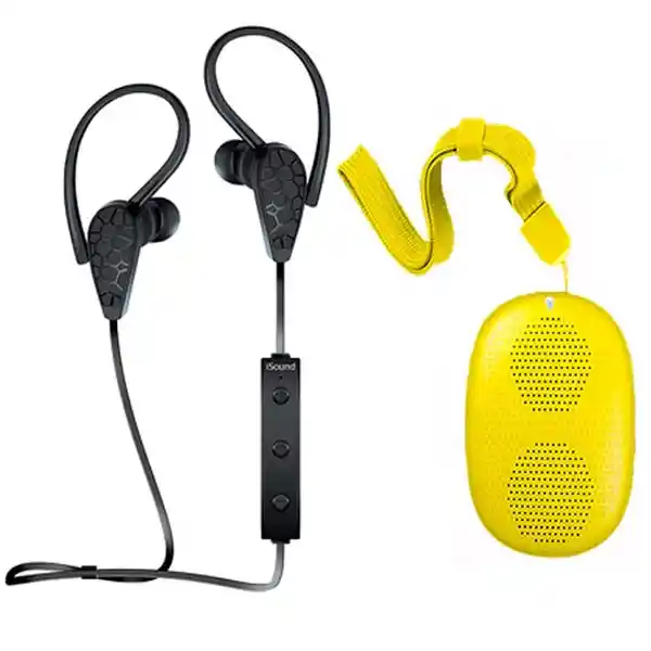 Isound Pack Parlante + Audífonos Amarillo Isound-6913