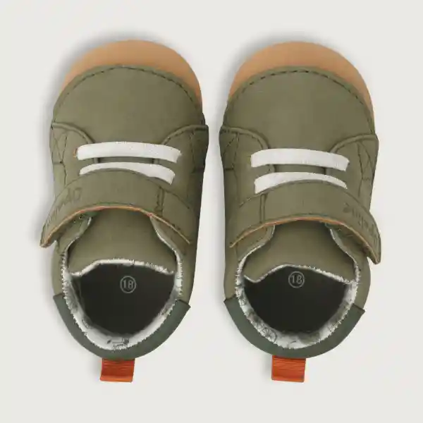 Zapatillas Velcro Elastico de Bebé Niño Verde Talla 18 Opaline