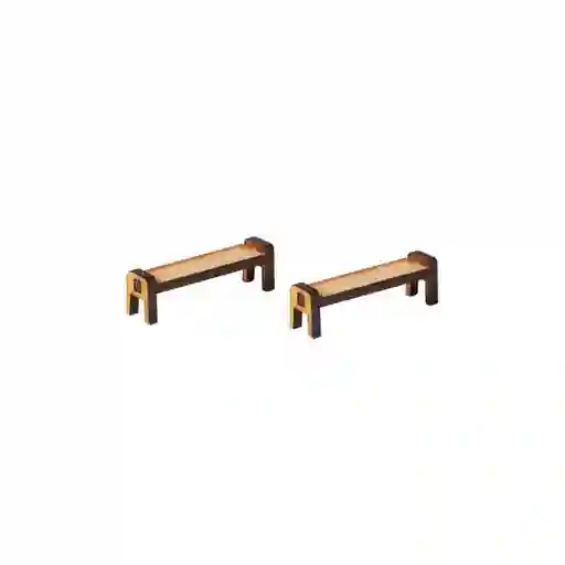 Maqueta Set Mueble Bancas Exterior
