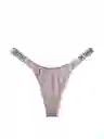 Victoria's Secret Panty Thong Tiras Brillantes Rosa Talla M