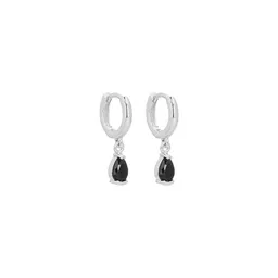 Argollas Drop Black Silver