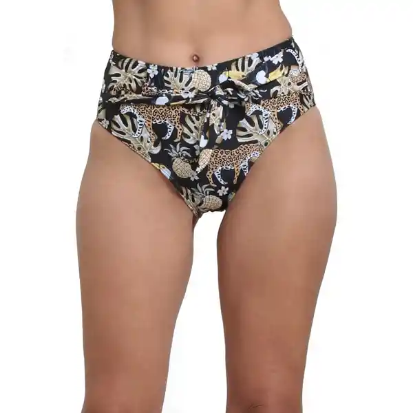 Bikini Calzón Con Amarra Estampado Negro Talla L Samia