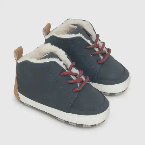 Botines Para Niño Clásico Cordones Azul Talla 18 Colloky