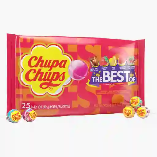 Chupa Chups chupetines sabor a fresa, Fresa-Nata, cola y limón 