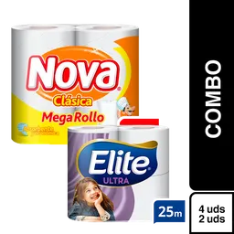 Combo Elite Papel Higiénico Ult + Nova Toalla de Papel