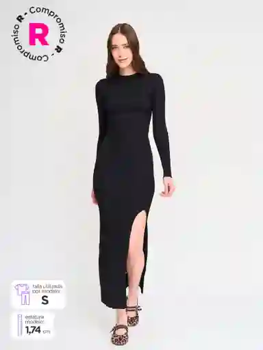 Index Vestido Largo Batilde Corto Negro Talla M S25