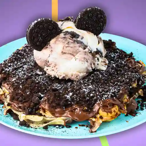 Waffle con oreo