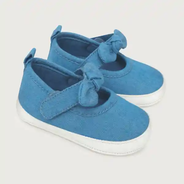 Ballerinas Canvas Con Moño de Bebé Niña Azul Talla 14 Opaline