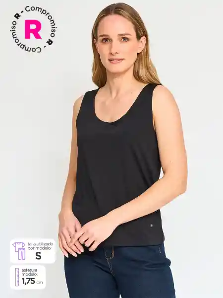 Cacharel Polera Sin Manga Poly Ttemp Negro M