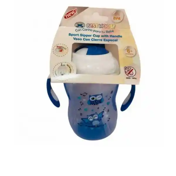 Vaso Para Bebes de Transición Con Bombilla - Azul