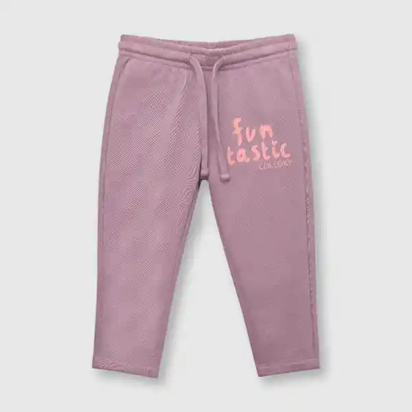 Pantalón de Bebé Niña de Buzo Estampado Morado Talla 36M Colloky