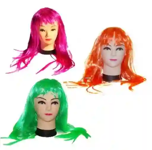 Peluca Larga Flúor Surtidos