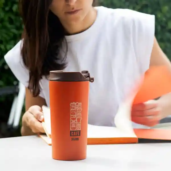 Vaso Térmico Con Prensa de Café 350 mL