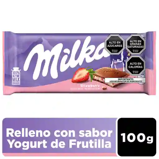Milka Chocolate Tableta Sabor a Yogur de Frutilla 100 g