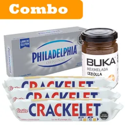 Combo Philadelphia + Mermelada Cebolla + Tripack Crackelet 