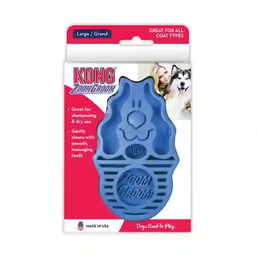 Kong Juguete Zoom Groom Dog Azul
