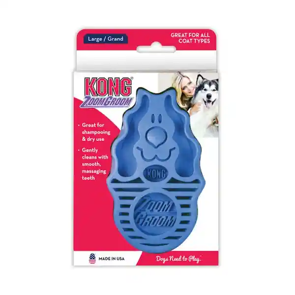Kong Juguete Zoom Groom Dog Azul