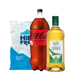 Promo Alto 1 L + Coca Zero 3 L + Hielo 2kg