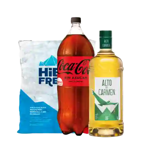 Promo Alto 1 L + Coca Zero 3 L + Hielo 2kg