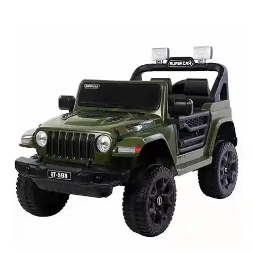 Bebesit Auto Eléctrico Descapotable Verde Militar 4x4