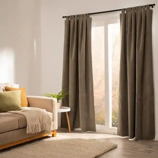 Cortina Blackout Chenille Presillas Gris 140 x 240 cm Casaideas