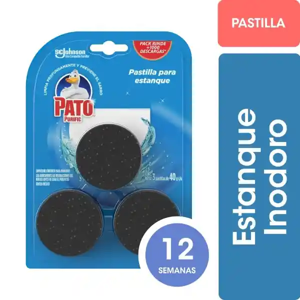 Bloque Para Estanque Inodoro Pato Purific Marina 120 g x 4 Und