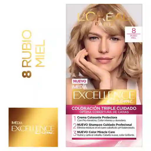 Loreal Paris-Excellence Tinte N°8 Rubio Claro