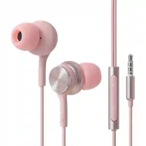 Miniso Audífonos de Cable Alta Fidelidad Rosa Modelo 8474