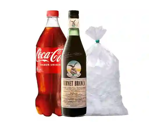 Combo Fernet 750 mL + Coca 1.5 L + Hielo 1 Kg