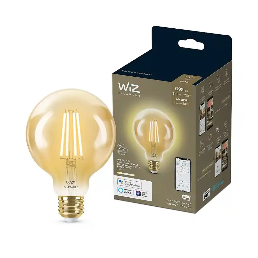 Wiz Ampolleta Led E27 Vintage Smart Wifi Edison 6.9W 640Lm