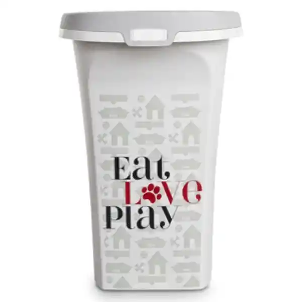 You & me Contenedor Alimento Perro Blanco Eat Love Play Mediano