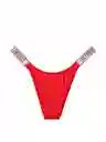 Victoria's Secret Panty Brazilian Con Tiras Brillantes Rojo M