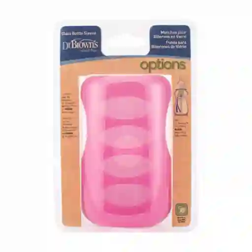 Dr. Browns Funda Protección Mamadera Vidrio Rosado 270 mL AC086