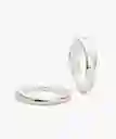 Set Anillo Irregular Acero Inoxidable Plateado Talla S