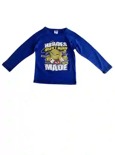 Polera Manga Larga Minions Azul 8