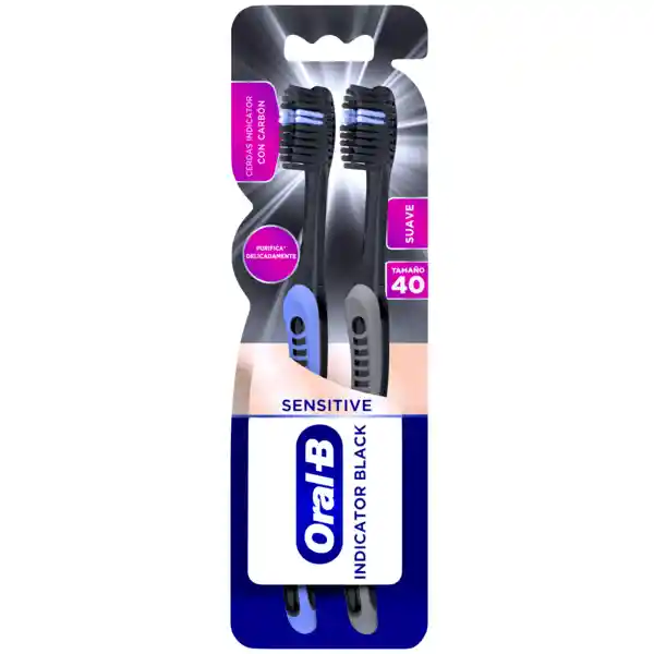 Oral-B Cepillo Dental Indicator Black Charcoal Suave