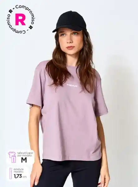 Head Polera Manga Corta Logito Mujer Rosado L SS24