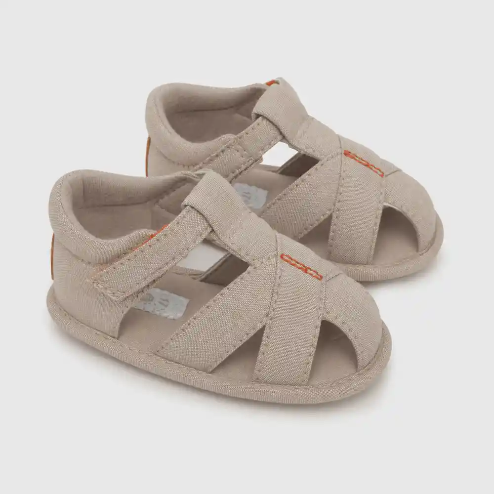 Sandalias Cerrada Cintas Beige Talla 16