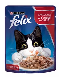 Felix Alimento para Gato Adulto Sensaciones de Carne en Salsa
